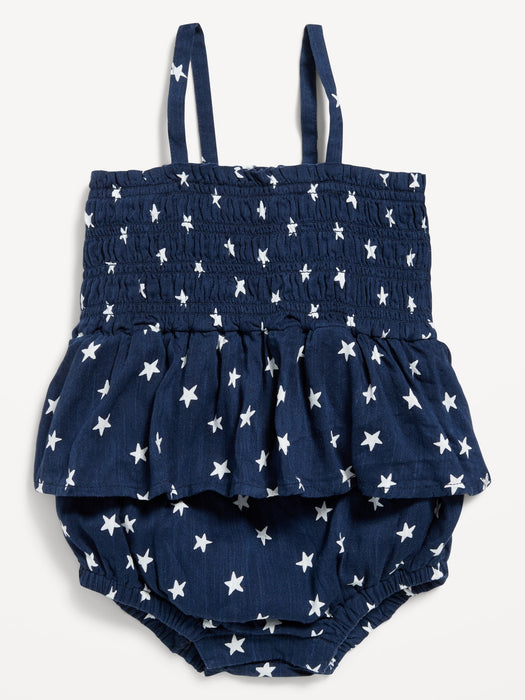 Sleeveless Smocked Ruffle-Trim Bodysuit for Baby