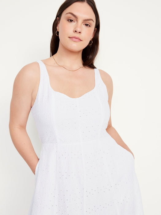 Fit & Flare Eyelet Midi Dress