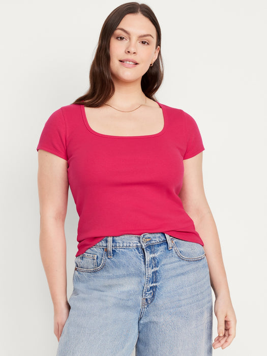 Fitted Square-Neck T-Shirt