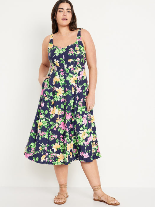 Fit & Flare Sleeveless Midi Dress
