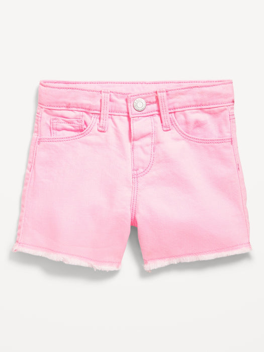 High-Waisted Pop-Color Jean Shorts for Toddler Girls