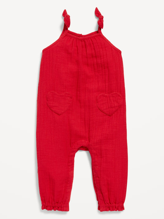 Sleeveless Heart-Pocket Jumpsuit for Baby