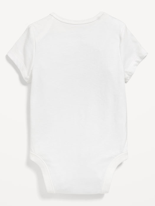 Unisex Matching Short-Sleeve Logo-Graphic Bodysuit for Baby