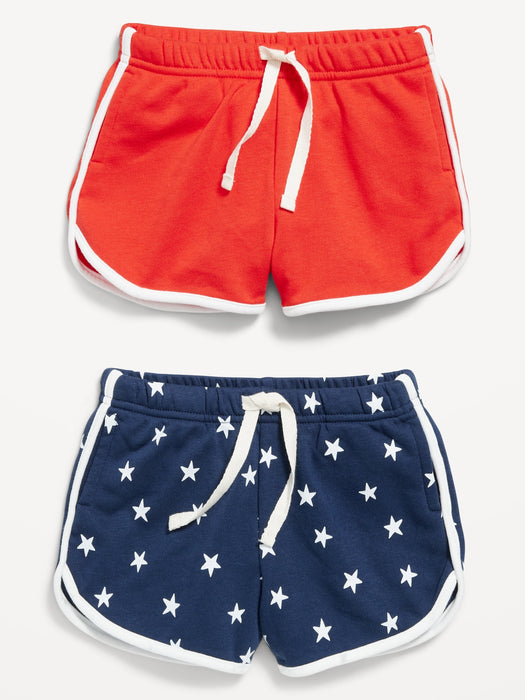 Functional Drawstring French Terry Pull-On Shorts for Toddler Girls