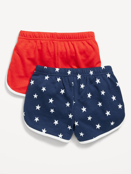 Functional Drawstring French Terry Pull-On Shorts for Toddler Girls