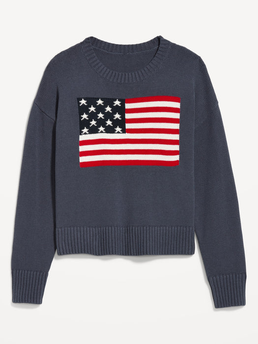 Crew-Neck Flag Sweater
