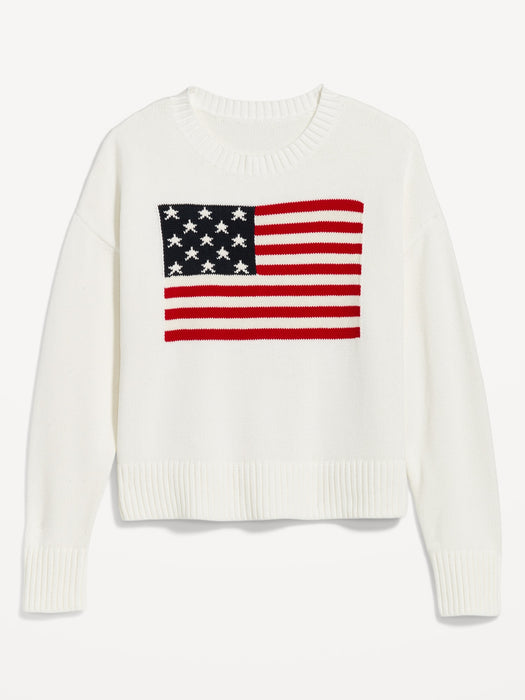 Crew-Neck Flag Sweater