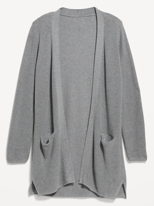 Open-Front Longline Cardigan Sweater