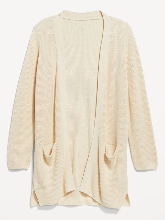 Open-Front Longline Cardigan Sweater