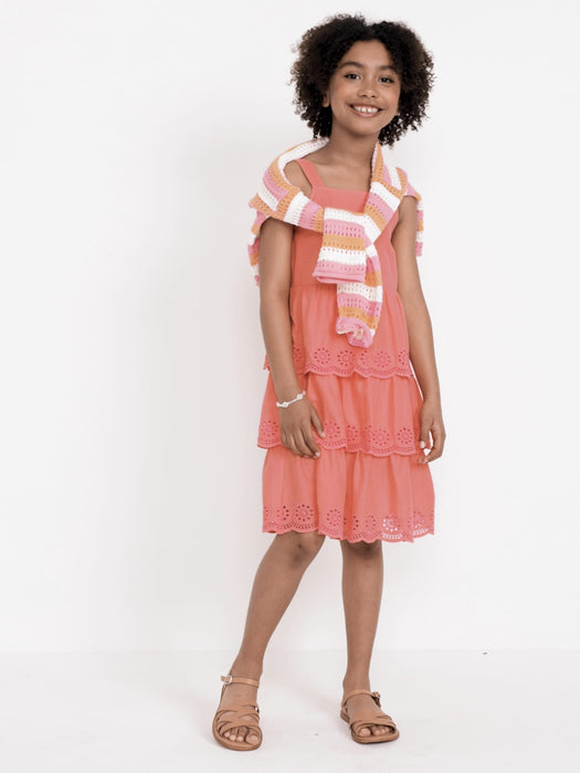 Sleeveless Tiered Eyelet Dress for Girls