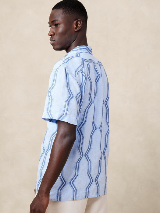 Embroidered Linen Resort Shirt