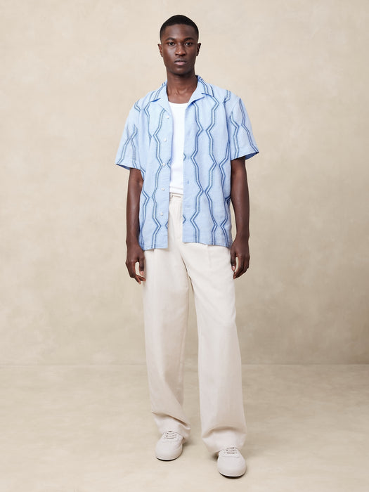 Embroidered Linen Resort Shirt
