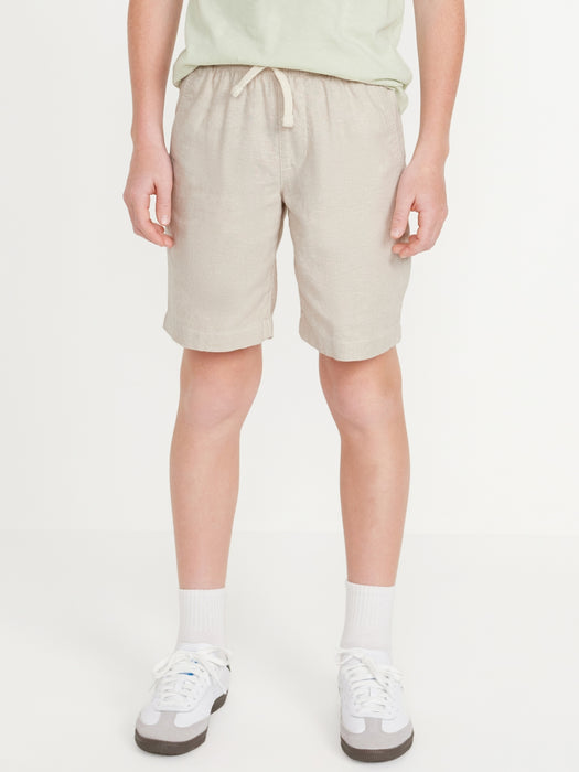 Knee Length Linen-Blend Shorts for Boys