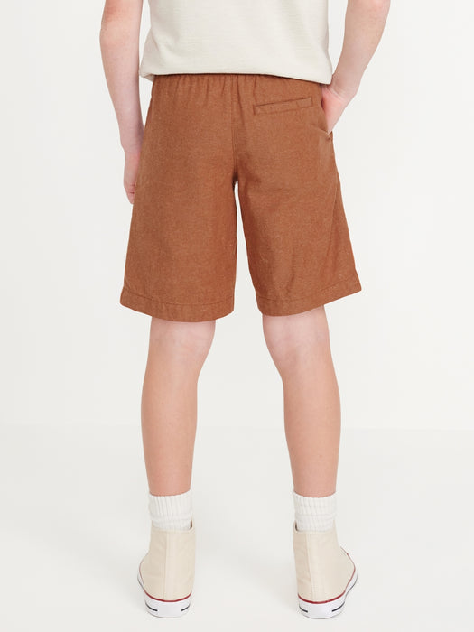 Knee Length Linen-Blend Shorts for Boys