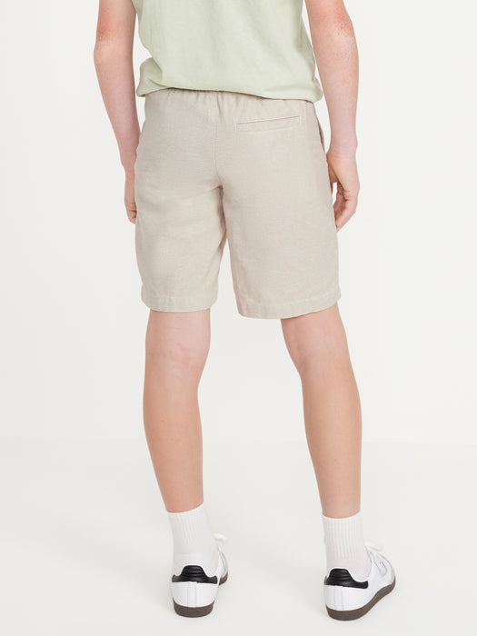 Knee Length Linen-Blend Shorts for Boys