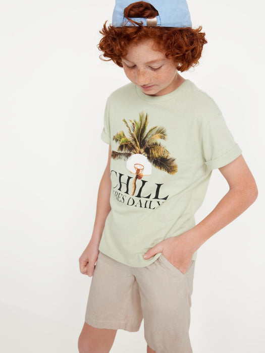 Knee Length Linen-Blend Shorts for Boys