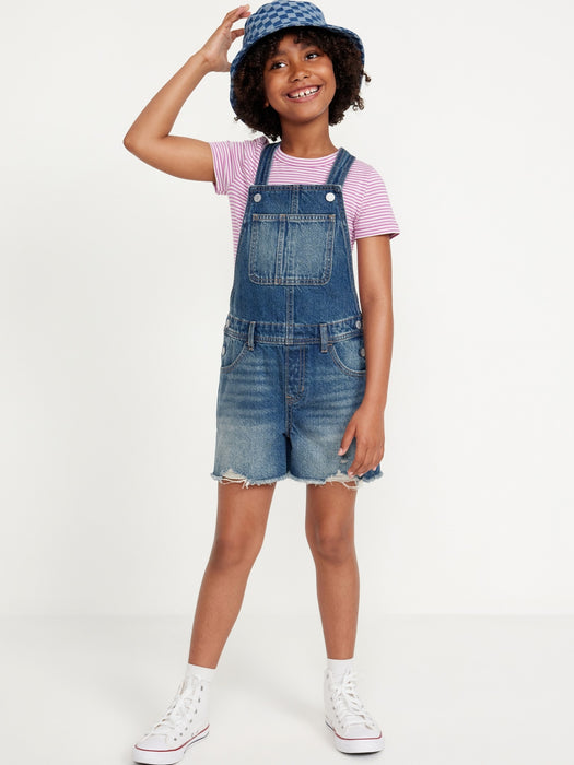 Slouchy Straight Jean Shortalls for Girls