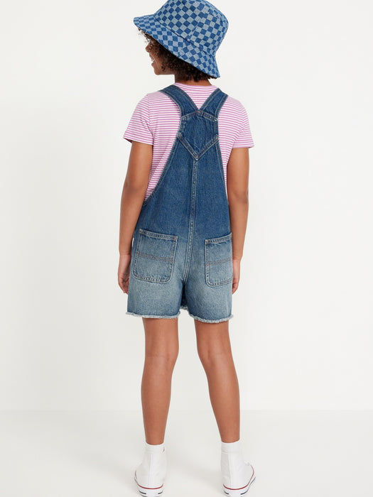 Slouchy Straight Jean Shortalls for Girls
