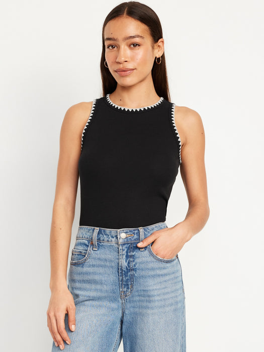 High-Neck Crop Tank Top