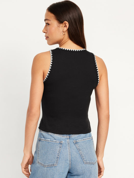 High-Neck Crop Tank Top