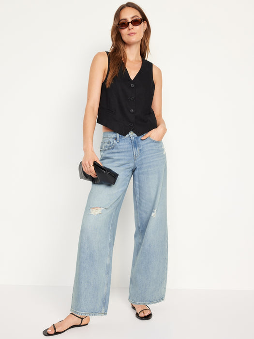 Low-Rise Baggy Wide-Leg Jeans