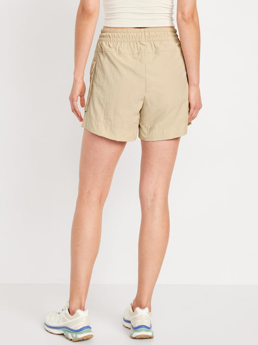 High-Waisted Cargo Utility Shorts -- 5-inch inseam