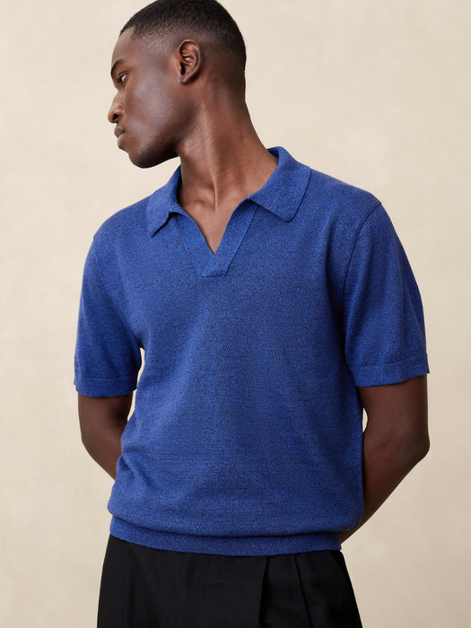 Giorgio Linen-Cotton Sweater Polo
