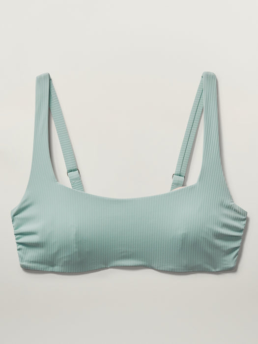 Square Neck Rib Bra Cup Bikini Top