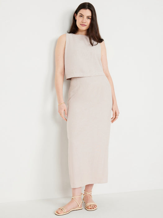 Sleeveless Button-Front Top