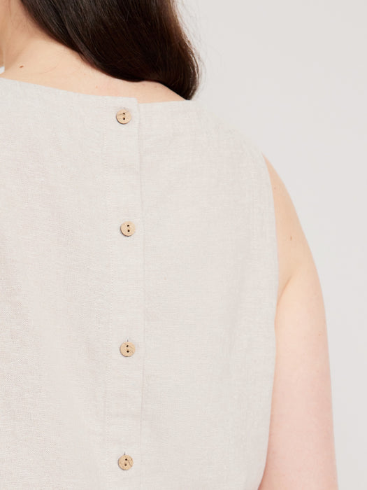 Sleeveless Button-Front Top