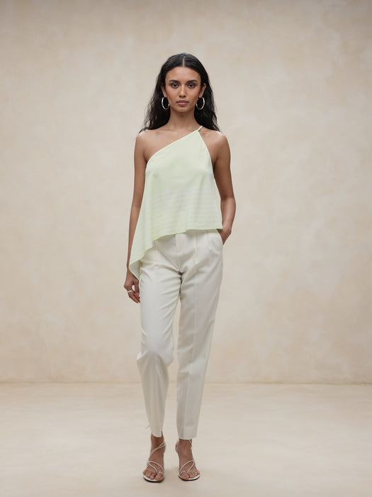 One-Shoulder Silk Top