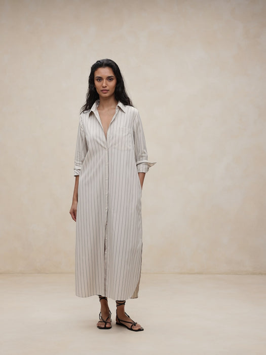 Poplin Maxi Shirtdress