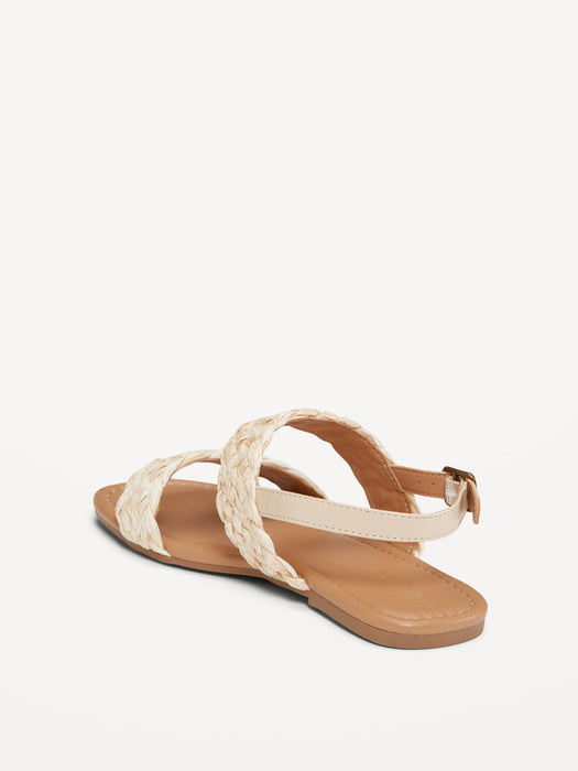 Raffia Double-Strap Sandals for Girls