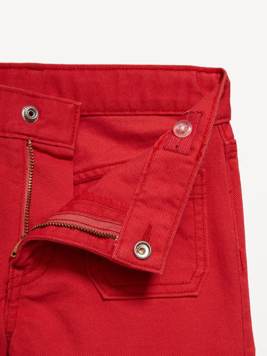 High-Waisted Pocket Frayed-Hem Shorts for Girls