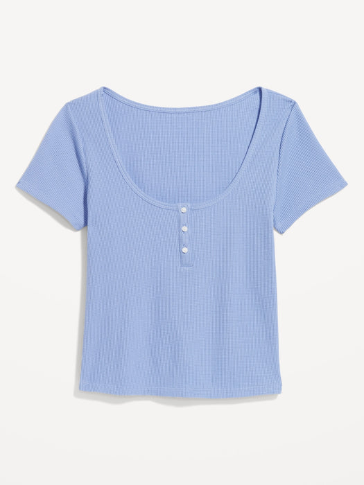 Waffle Lounge Short-Sleeve Top