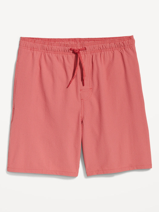 Seersucker Swim Trunks -- 7-inch inseam