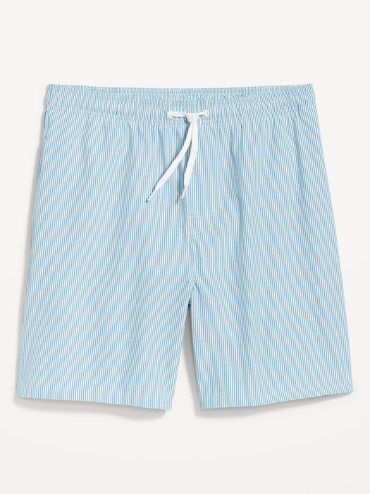 Seersucker Swim Trunks -- 7-inch inseam