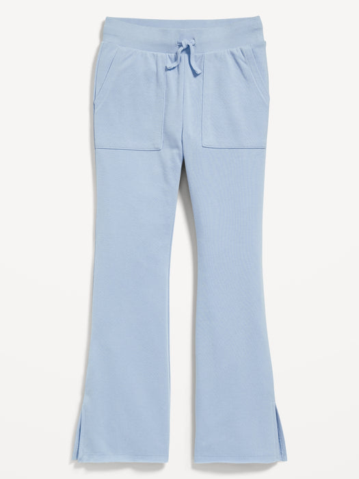 French-Terry Side-Slit Flare Sweatpants for Girls