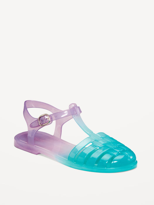 Shiny Jelly Fisherman Sandals for Girls