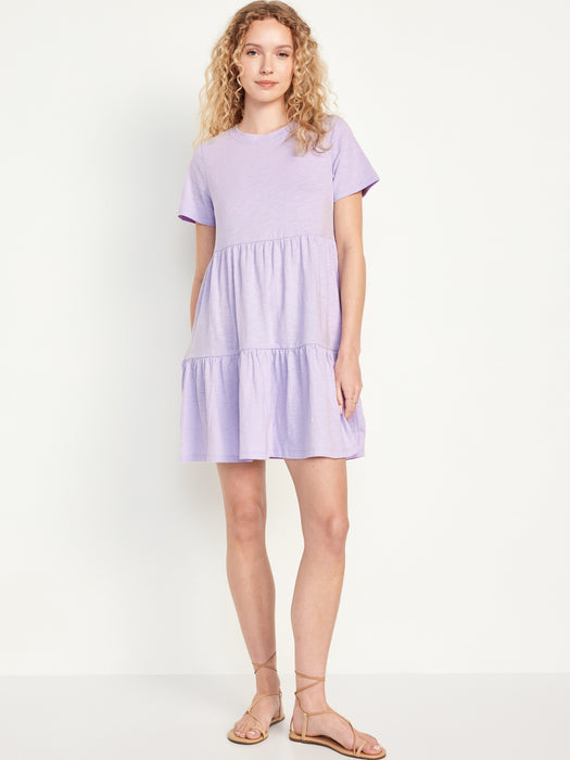 Tiered Mini Swing Dress