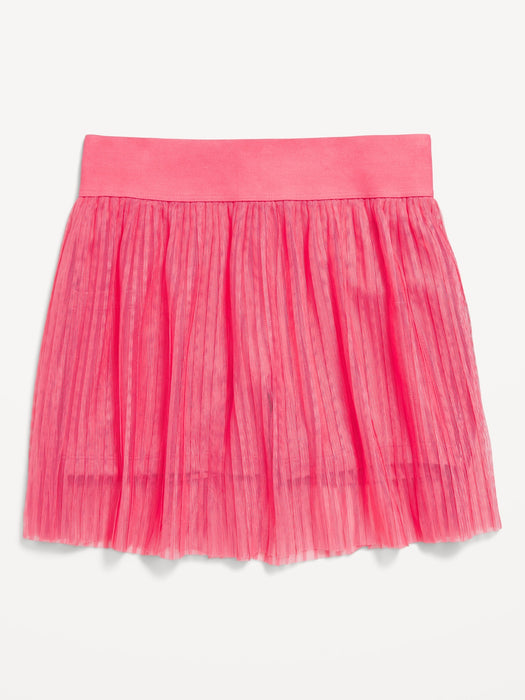 High-Waisted Mesh-Pleated Performance Skort for Girls