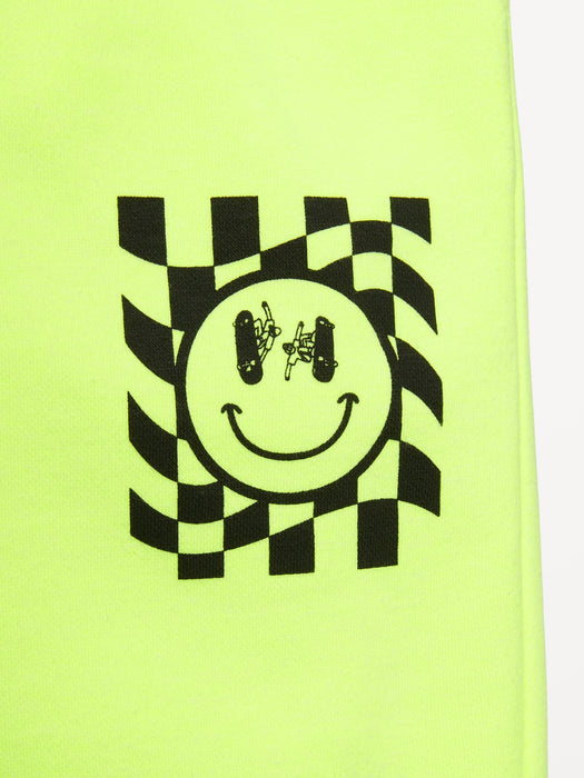 Gender-Neutral Fleece Cinched Graphic Jogger Sweatpants for Kids