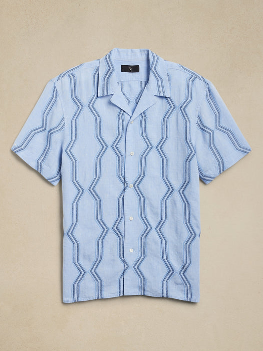 Embroidered Linen Resort Shirt