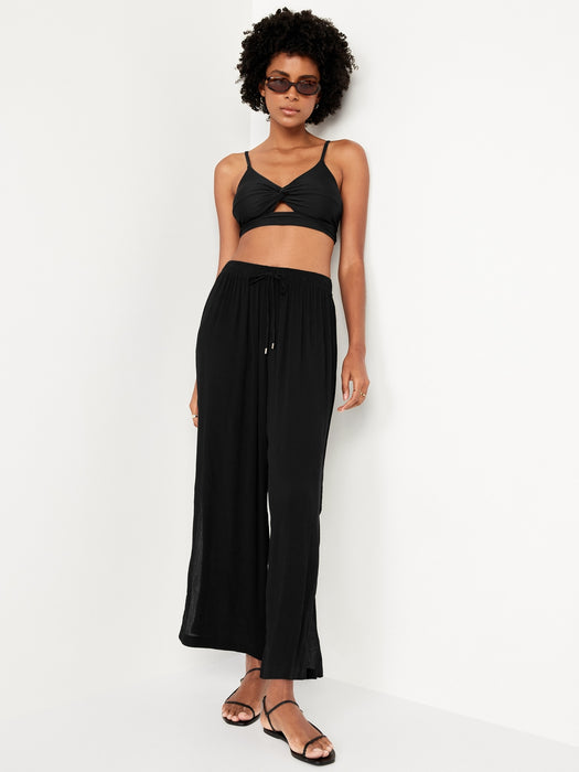 High-Waisted Swim Cover-Up Pants