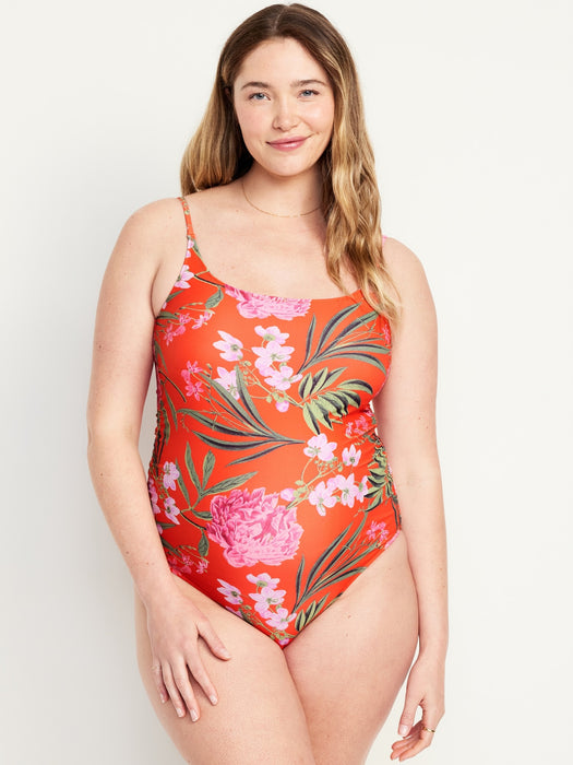 Maternity Scoop Neck One-Piece Swimsuit