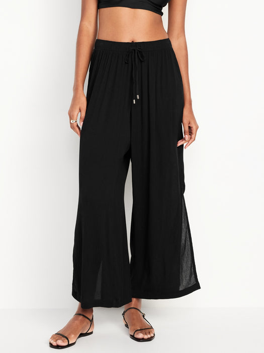High-Waisted Swim Cover-Up Pants