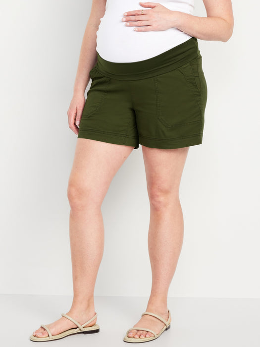 Maternity Rollover-Waist OGC Chino Shorts -- 5-inch inseam
