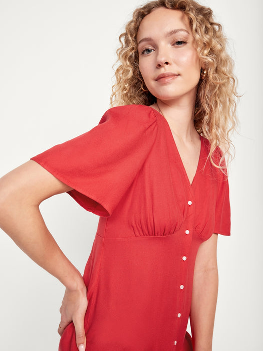 Waist-Defined Midi Dress