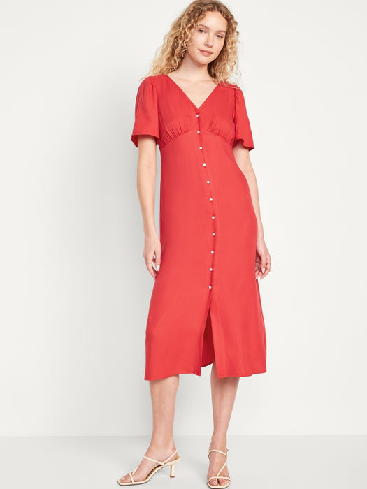 Waist-Defined Midi Dress