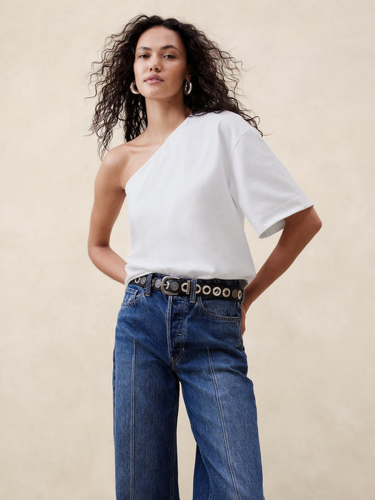 Cotton One-Shoulder T-Shirt